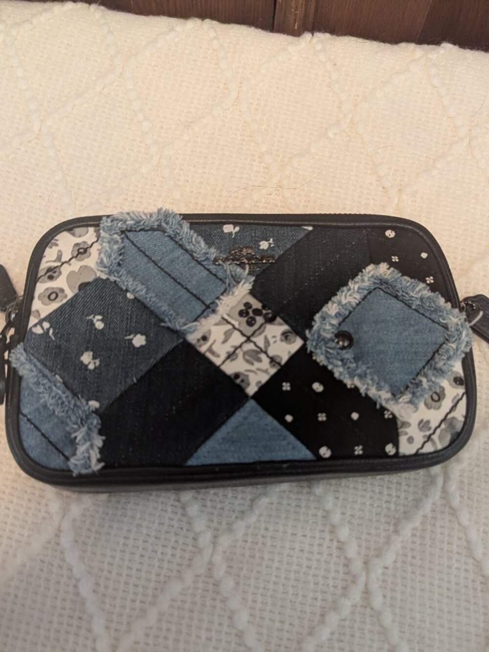 Coach Patchwork Denim and Black Crossbody Bag or wristlet